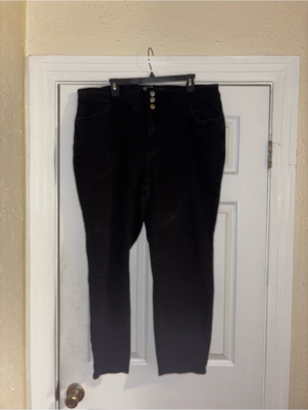 BloomChic Black Skinny Jeans with Triple Button Waist